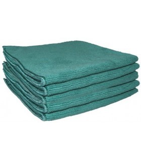 Lavette microfibre professionnelle 40 x 40 cm verte lot de 5
